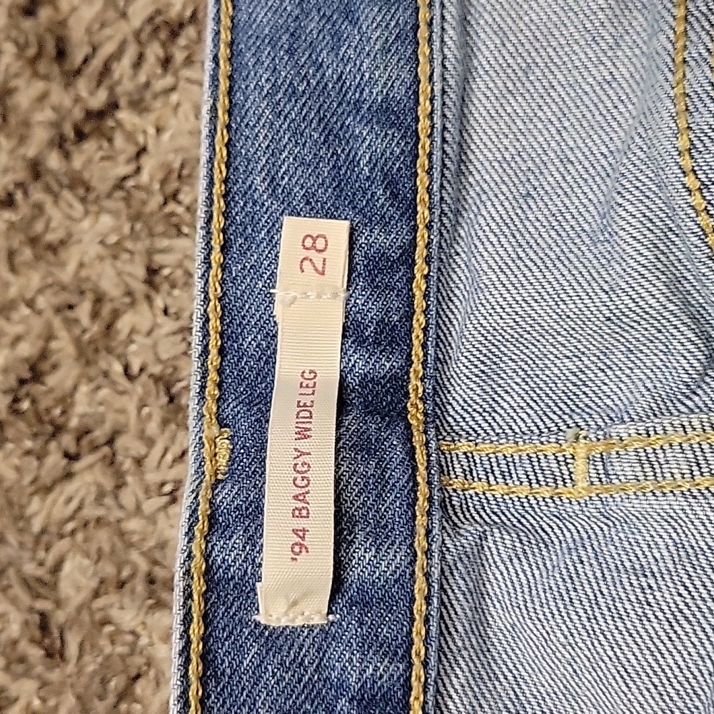 Levi's '94 Baggy Super Wide Leg 28 x 31 90s Mid Rise Take Chances - Picture 15 of 16